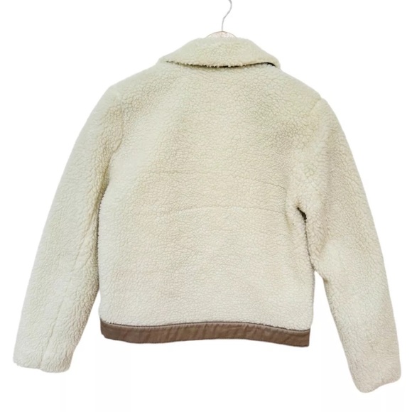 Madewell Womens Portland Sherpa Cream Ivory Fleece Button Down Jacket Sz XS - Picture 5 of 9